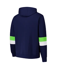G-iii Sports by Carl Banks Men's College Navy/Neon Green Seattle Seahawks Adaptive Faceoff Pullover Hoodie