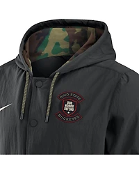 Nike Men's Black Ohio State Buckeyes 2025 Ncaa Military Appreciation Full-Snap Jacket