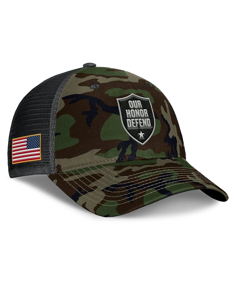 Nike Men's Camo Ohio State Buckeyes 2025 Military Appreciation Rise Adjustable Trucker Hat