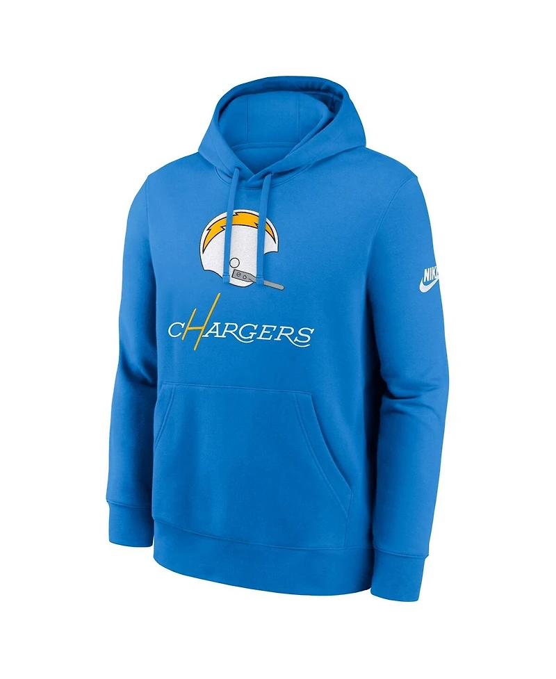 Nike Men's Powder Blue Los Angeles Chargers Best Season Rewind Club Pullover Hoodie