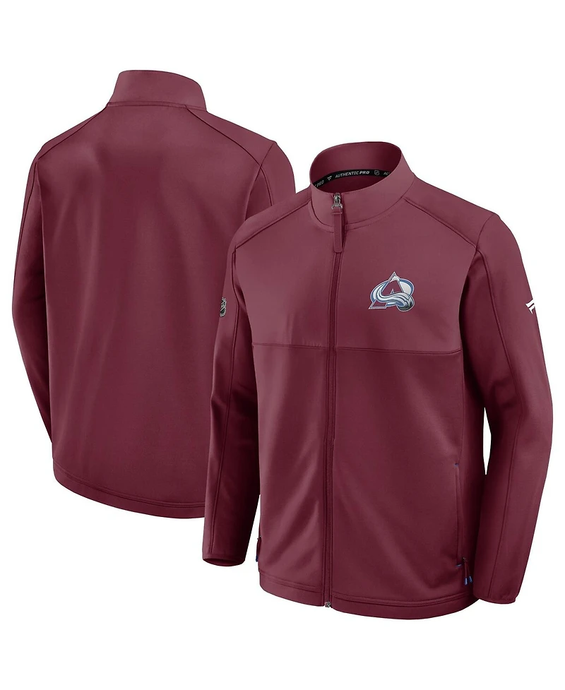 Fanatics Men's Burgundy Colorado Avalanche Authentic Pro Rink Full-Zip Jacket