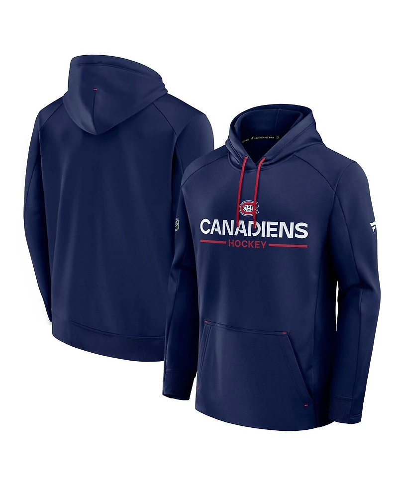 Fanatics Men's Navy Montreal Canadiens Authentic Pro Rink Hoodie