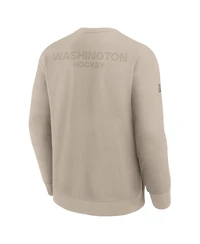 Fanatics Men's Tan Washington Capitals Authentic Pro Road Tri-Blend Sweatshirt