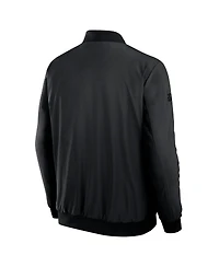 Fanatics Men's Black Pittsburgh Penguins Authentic Pro Road Lightweight Full-Zip Bomber Jacket