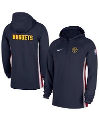 Nike Men's Navy Denver Nuggets Authentic On Court Zone Quarter-Zip Dri-fit Hoodie Jacket