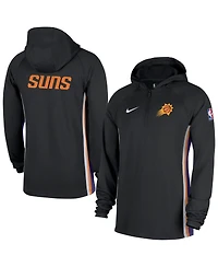 Nike Men's Black Phoenix Suns Authentic On Court Zone Quarter-Zip Dri-fit Hoodie Jacket
