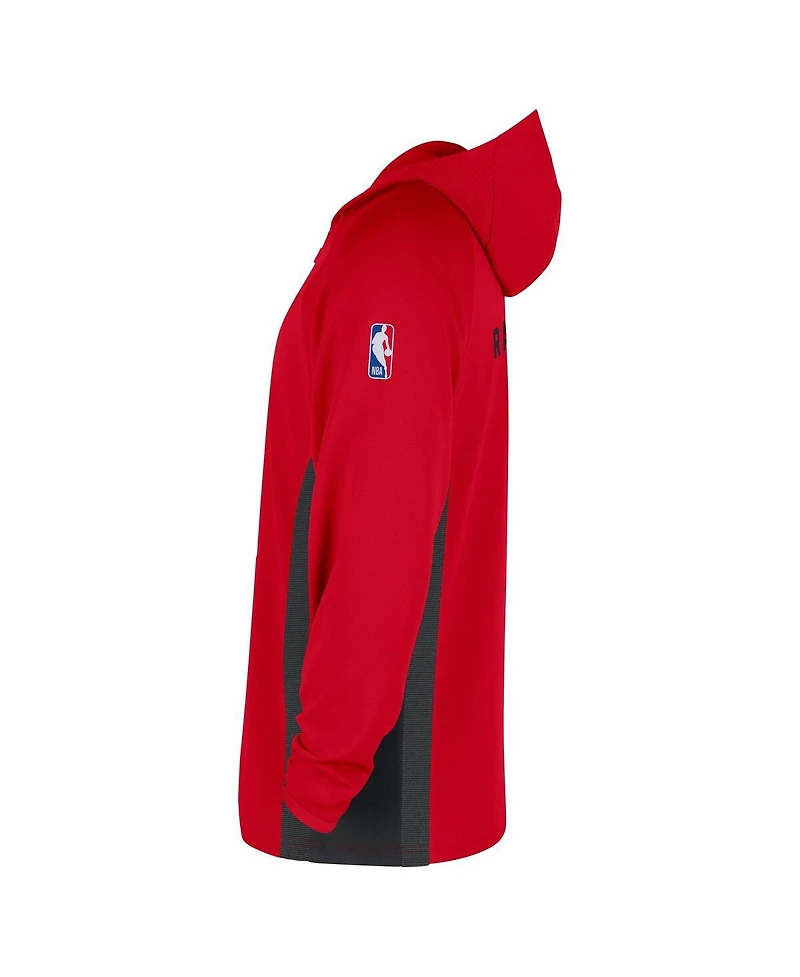 Nike Men's Red Toronto Raptors Authentic On Court Zone Quarter-Zip Dri-fit Hoodie Jacket