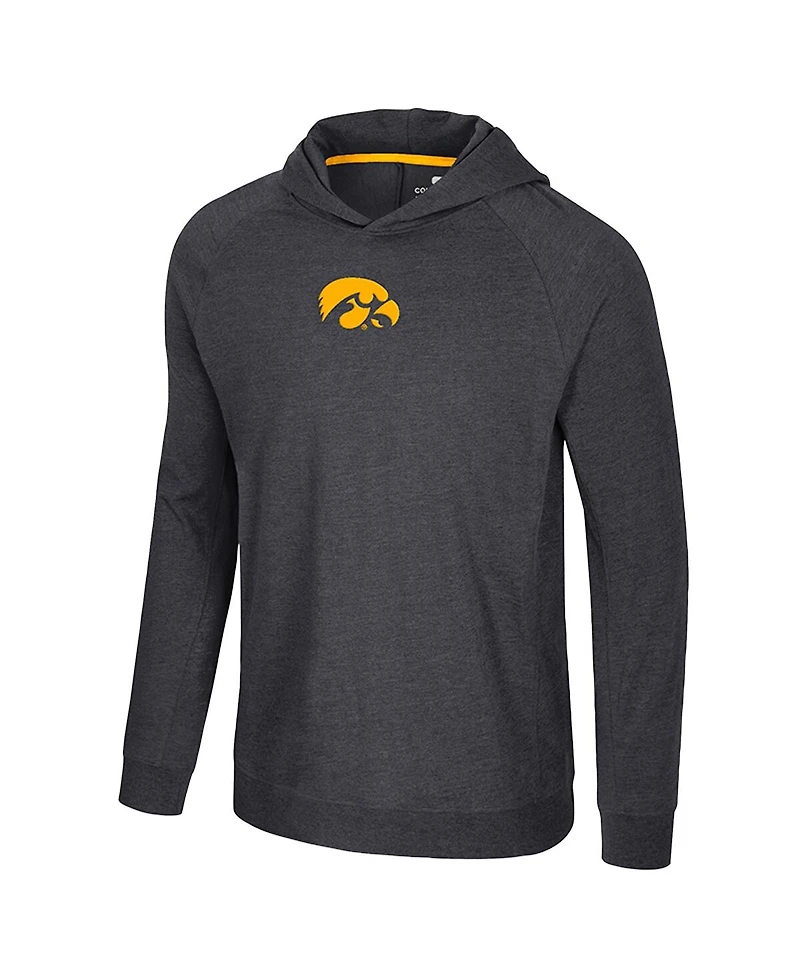 Colosseum Men's Black Iowa Hawkeyes Back Business Long Sleeve Raglan T-Shirt