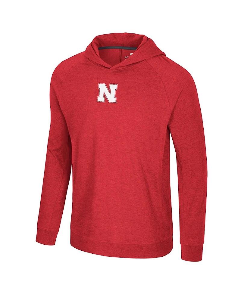 Colosseum Men's Scarlet Nebraska Huskers Back Business Long Sleeve Raglan T-Shirt