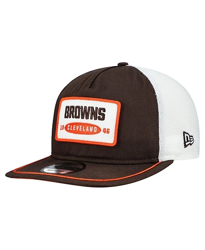 New Era Men's Brown/White Cleveland Browns Patch 19TWENTY Adjustable Hat