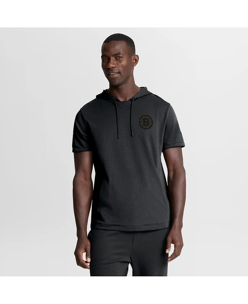 Fanatics Men's Black Boston Bruins Authentic Pro Road Short Sleeve Hoodie