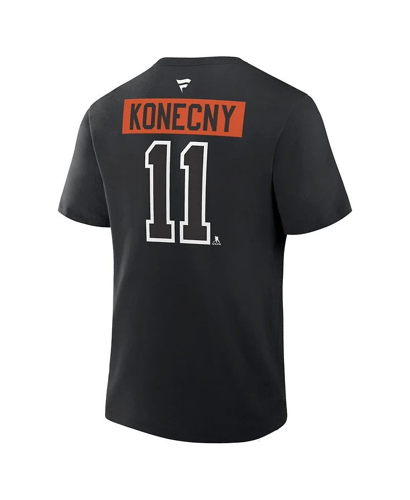 Fanatics Men's Travis Konecny Black Philadelphia Flyers Authentic Stack Name Number T-Shirt