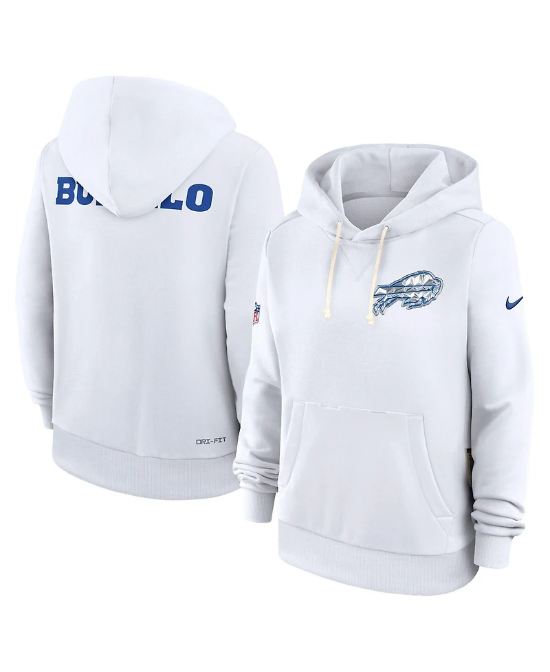 Nike Women's White Buffalo Bills 2025 Rivalries Collection Standard Issue Sideline Dri-fit Hoodie