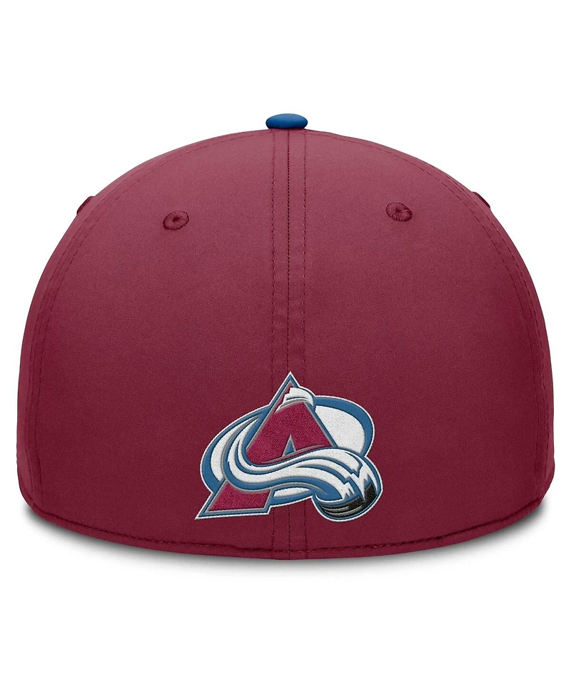 Fanatics Men's Burgundy/Blue Colorado Avalanche Authentic Pro Rink Team Code Flex Hat
