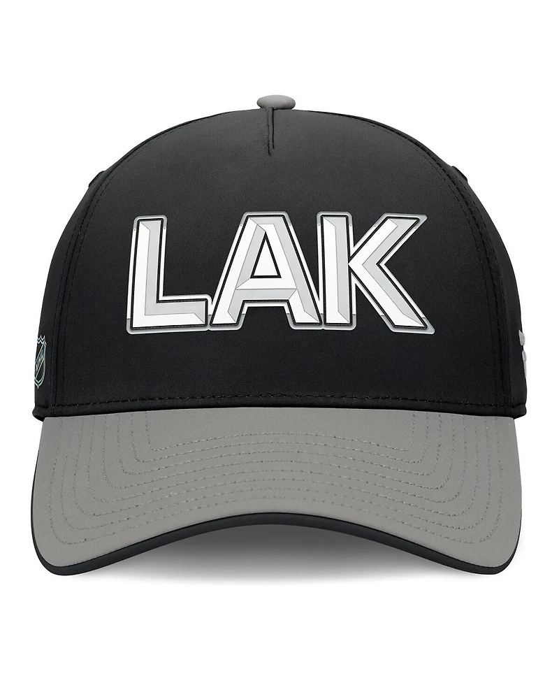 Fanatics Men's Black/Gray Los Angeles Kings Authentic Pro Rink Team Code Flex Hat