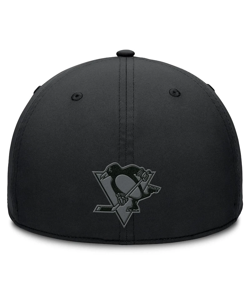 Fanatics Men's Black Pittsburgh Penguins Authentic Pro Road Team Code Flex Hat
