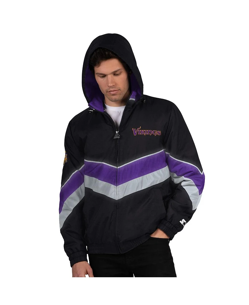Starter Men's Black/Purple Minnesota Vikings Thursday Night Gridiron Full-Zip Jacket