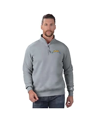 Starter Men's Gray Los Angeles Chargers Classic Quarter-Zip Pullover Sweatshirt