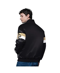Starter Men's Black New Orleans Saints Triple Option Satin Varsity Full-Snap Jacket