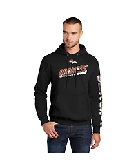 Starter Men's Black Denver Broncos Wordmark Logo Pullover Hoodie