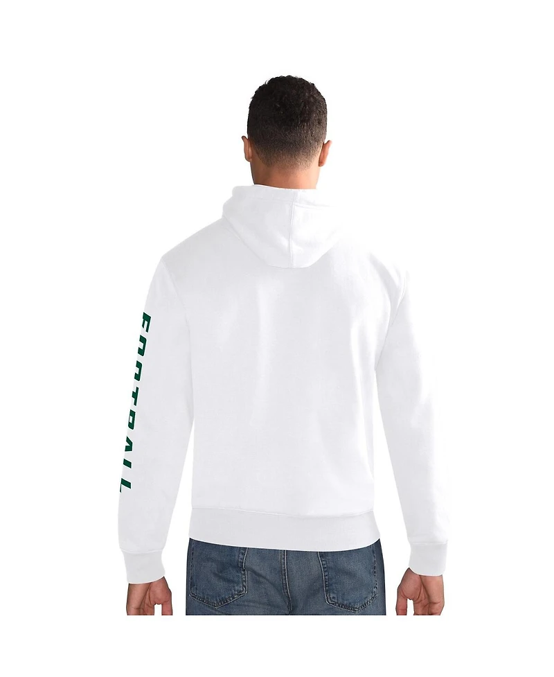 Starter Men's White New York Jets Pullover Hoodie