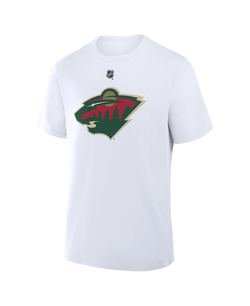 Fanatics Men's Kirill Kaprizov White Minnesota Wild 25th Anniversary Alternate Authentic Stack Name Number T-Shirt