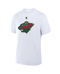 Fanatics Men's Kirill Kaprizov White Minnesota Wild 25th Anniversary Alternate Authentic Stack Name Number T-Shirt