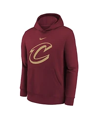 Nike Big Boys and Girls Wine Cleveland Cavaliers 2025/26 Club Fleece Hoodie