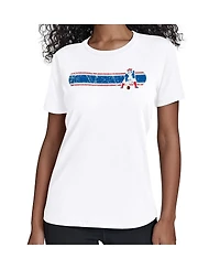 Starter Women's White New England Patriots Throwback Team Stripe T-Shirt