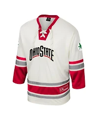 Colosseum Men's Cream Ohio State Buckeyes Puck Proud Fashion Hockey Jersey