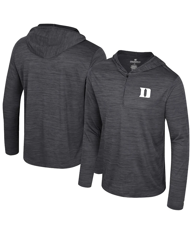 Colosseum Men's Gray Duke Blue Devils Always Sunny Lightweight Quarter-Zip Hoodie
