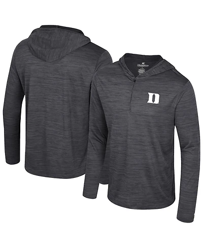 Colosseum Men's Gray Duke Blue Devils Always Sunny Lightweight Quarter-Zip Hoodie
