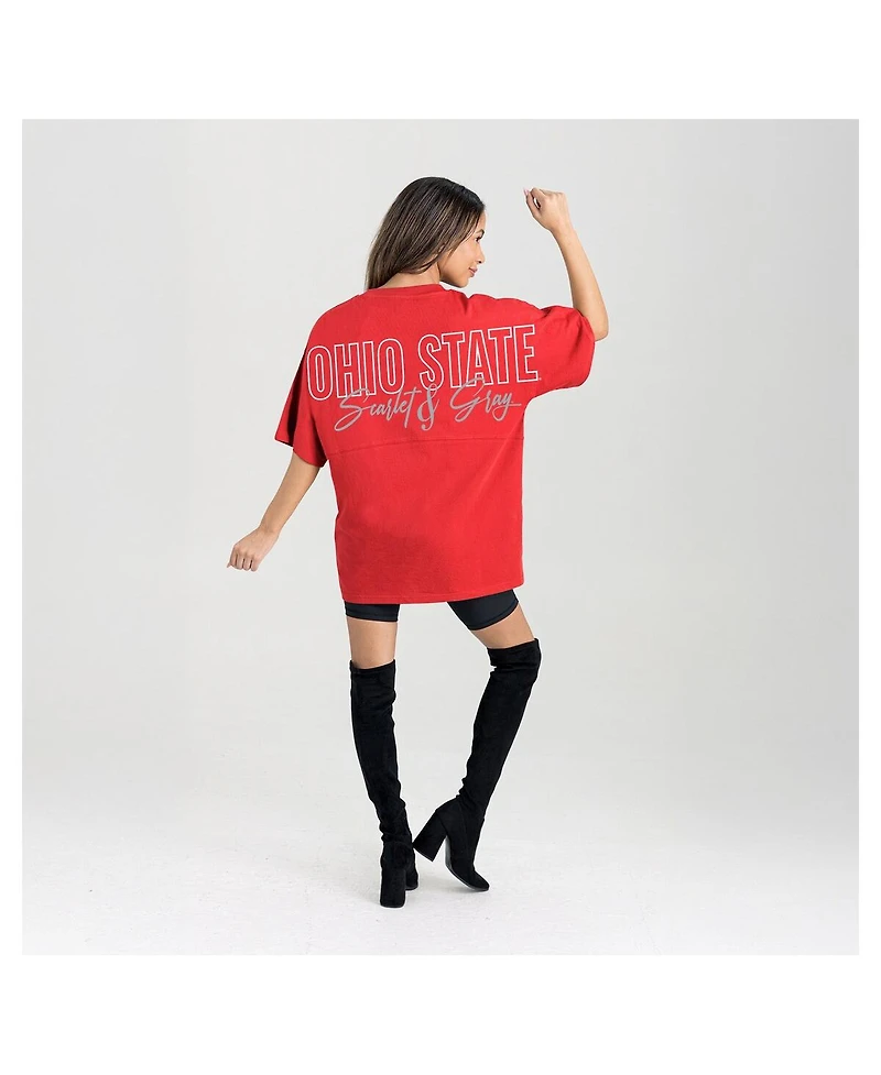 Gameday Couture Women's Scarlet Ohio State Buckeyes Oversized Back at Ya T-Shirt