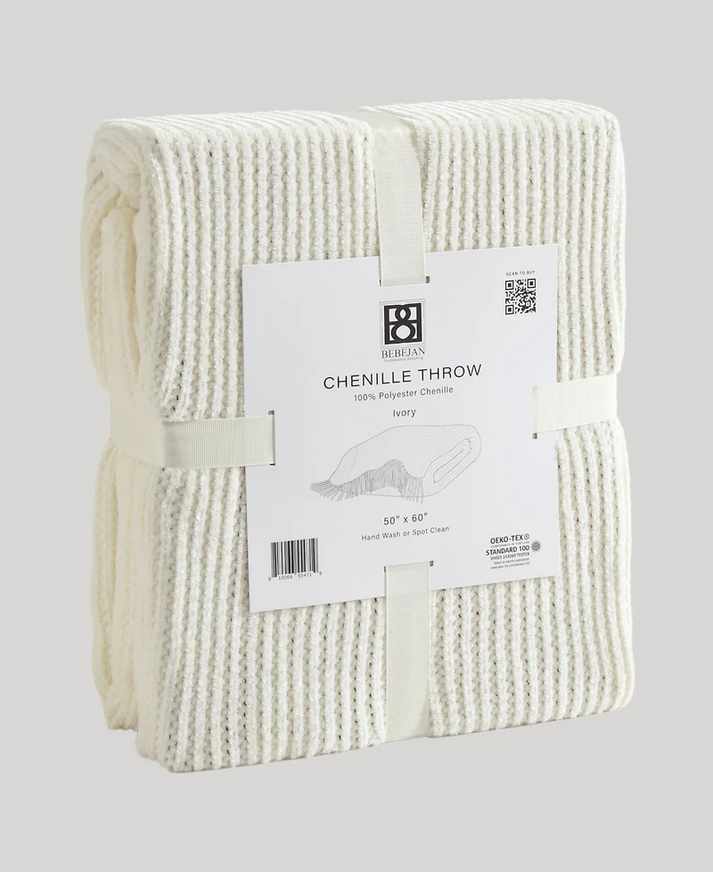 Bebejan Chenille Throw Blanket 50"W X 60"L