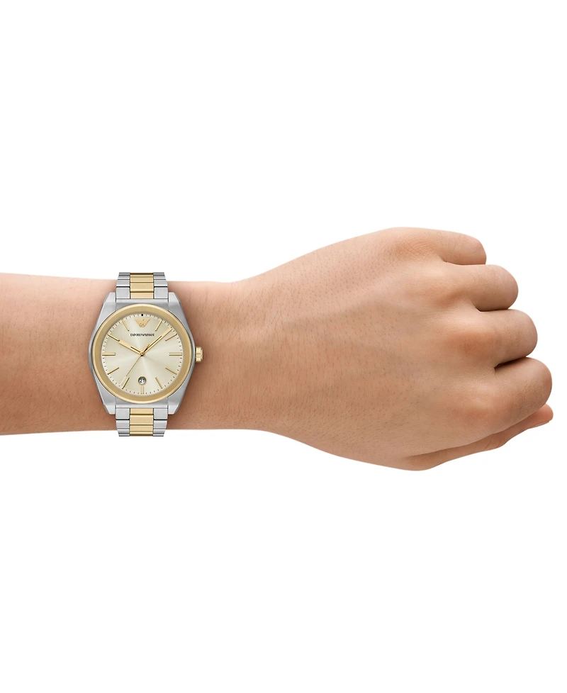 Emporio Armani Men's Three-Hand Two-Tone Stainless Steel Watch, 41mm
