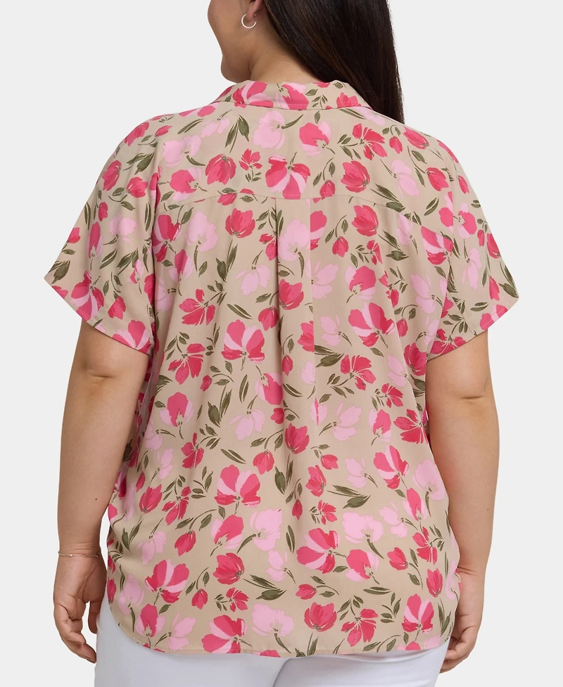 Nydj Plus Becky Short Sleeved Blouse
