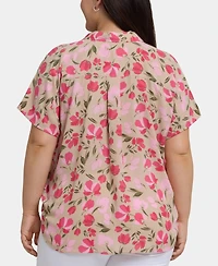 Nydj Plus Becky Short Sleeved Blouse