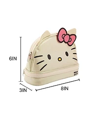 Hello Kitty Character Face White Glitter 6" Cosmetic Pouch
