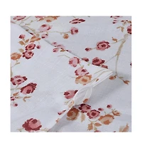 Kate Aurora Complete 3 Piece Rod Pocket Cherry Blossom Cafe Kitchen Curtain Tier & Valance Set
