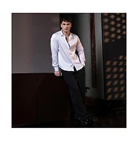 Campus Sutra Men's Chalk White Satin Lustre Shirt
