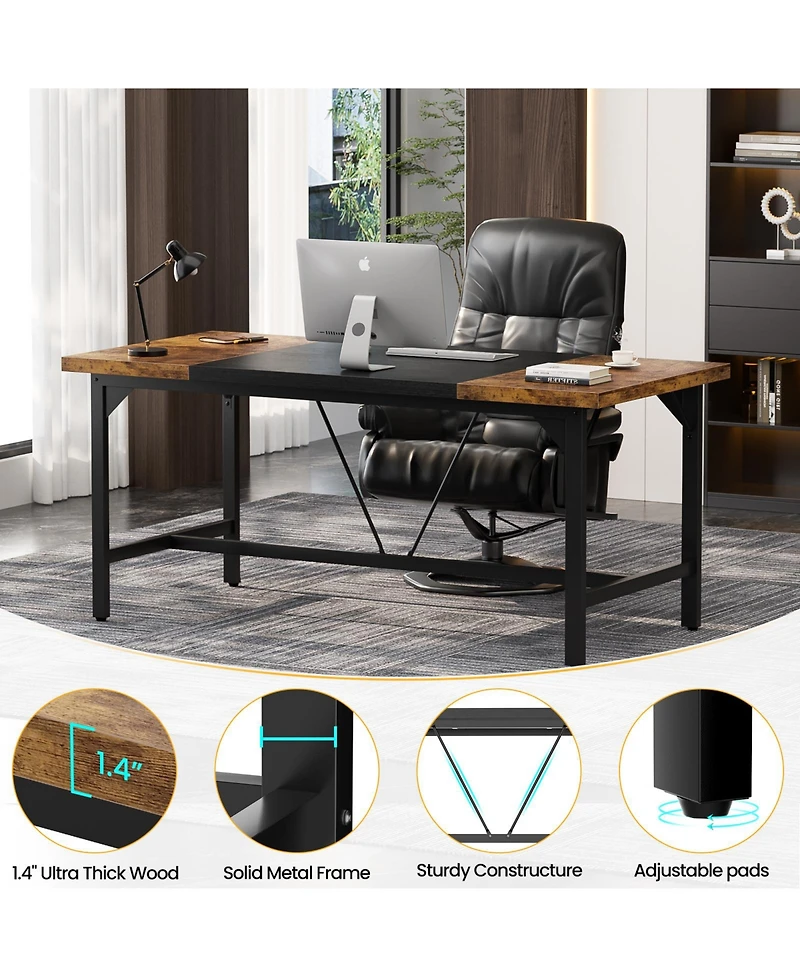 63 x 31.5 inches Computer Desk, Sturdy Large Office Premium 2 Person Long Desks