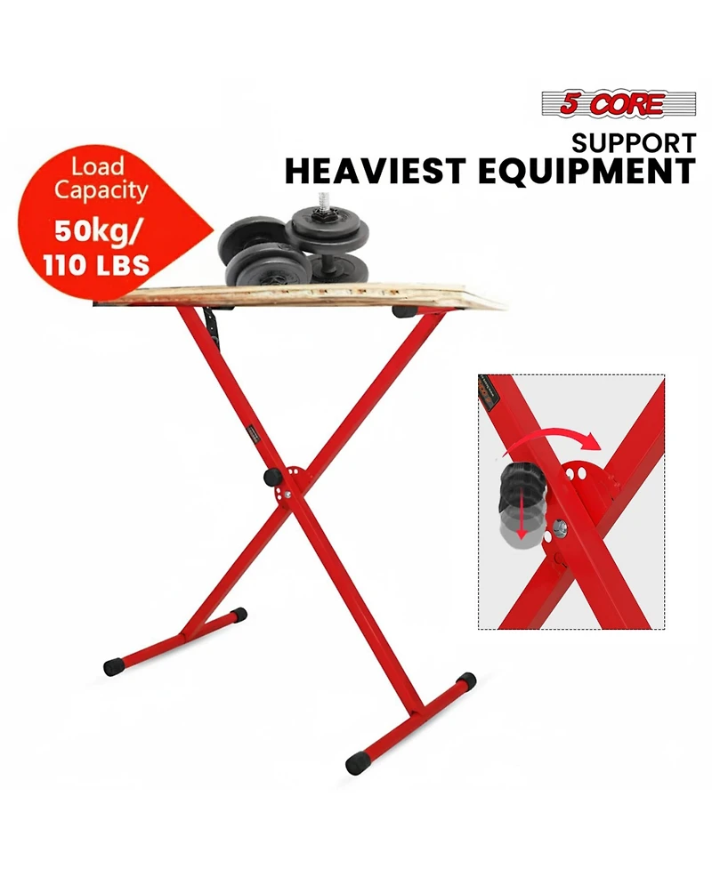 5 Core Keyboard Stand X Shape Height Adjustable Foldable Portable Key Board Dj Controller Stands