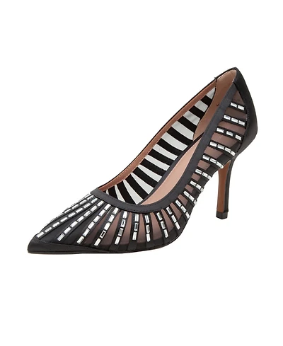 Linea Paolo Paola | Mesh Beaded Satin Stiletto Pump