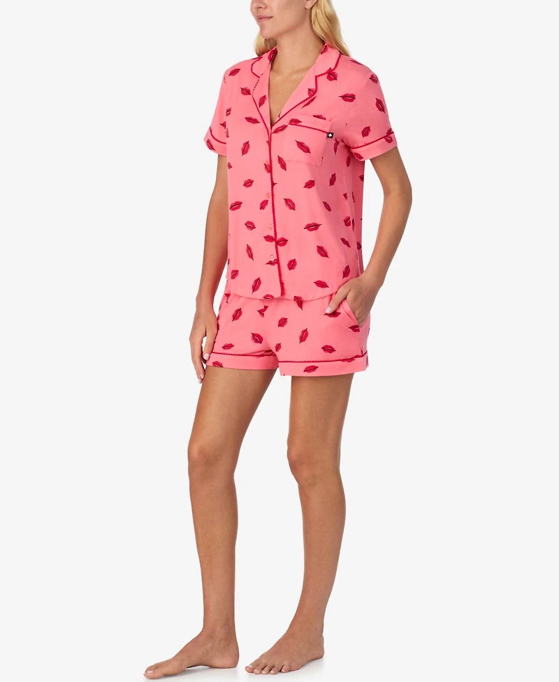 Kate Spade New York Women's 2-Piece Sleepwear Short-Sleeve Shirt and Pajama Shorts Set