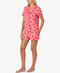 Kate Spade New York Women's 2-Piece Sleepwear Short-Sleeve Shirt and Pajama Shorts Set