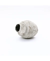 LuxenHome 11.54" Rustic Gray Round Ceramic Vase, Textured Accent for Home Decor