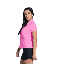 Lucky Love Women's Pleated Placket Short Sleeve Golf Polo