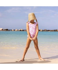 Snapper Rock Little Girls Pink Lagoon Frill Swimsuit