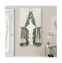 Ellis Curtain Madelyn Ruffled Victorian Priscillas 1.5" Rod Pocket Curtain Panel 100" x 63" Sage
