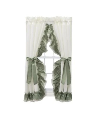Ellis Curtain Madelyn Ruffled Victorian Priscillas 1.5 X22 Rod Pocket Curtain Panel 100 X22 X 72 X22 Sage